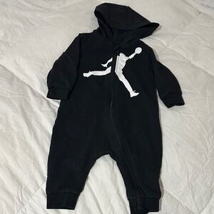 Black Hooded Kids One Piece